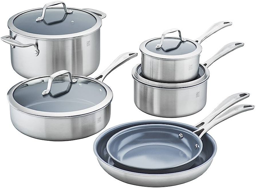 ZWILLING® Energy Plus Nonstick Stainless Steel 10-Piece Cookware Set